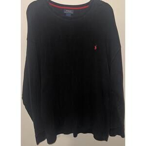 Polo Ralph Lauren Waffle Long Sleeve T Shirt Mens Size 4XL Black Has Flaw Read